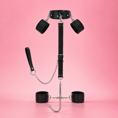 Kit de Bondage avec Crochet, Collier et Menottes BDSM – Plaisirs Privés