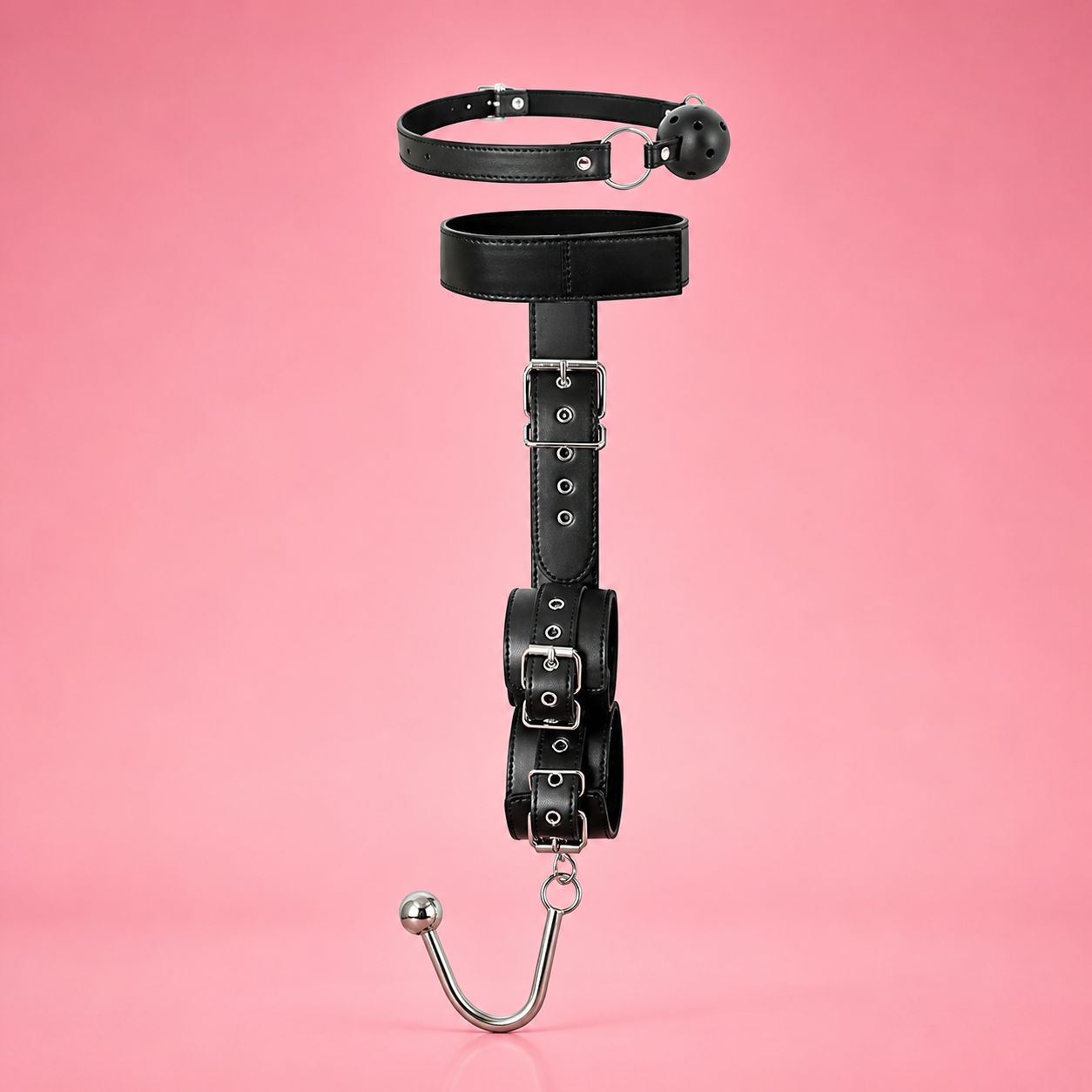 Kit de Bondage avec Crochet, Collier et Menottes BDSM – Plaisirs Privés