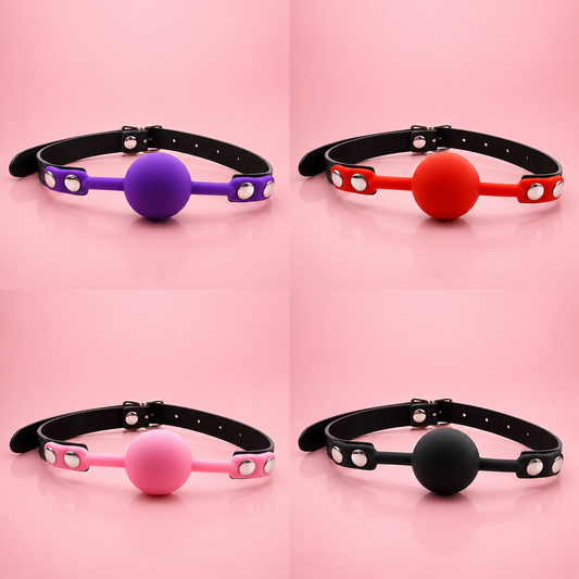 Boule de bâillon en silicone souple – Confort, maintien et qualité