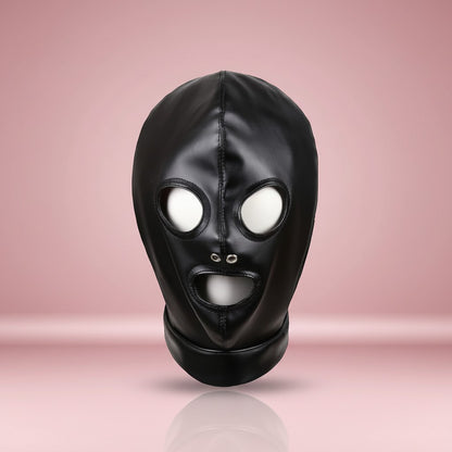 Masque Intégral en Similicuir – Ouvertures Yeux & Bouche | Plaisirs Privés